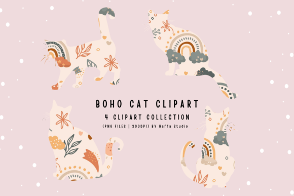Boho Cat Clipart Sublimation Review