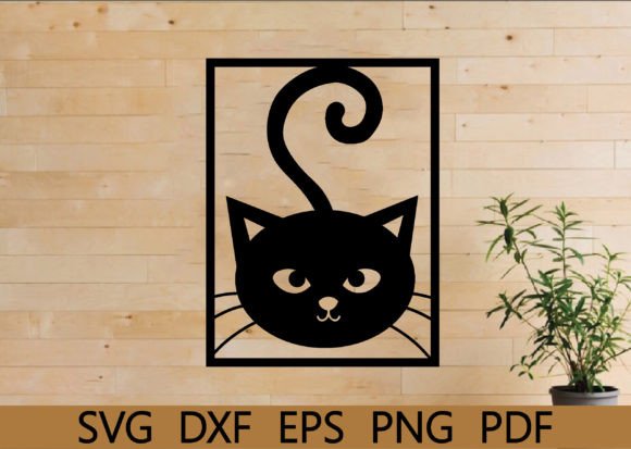 Cat Hanging Wall Art for Embroidery Projects