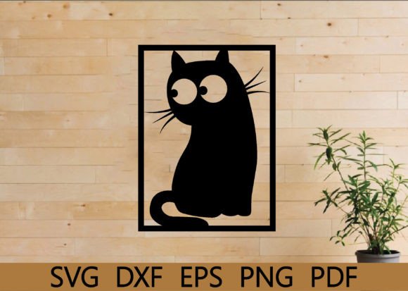 Cat Metal Wall Art for Embroidery Projects