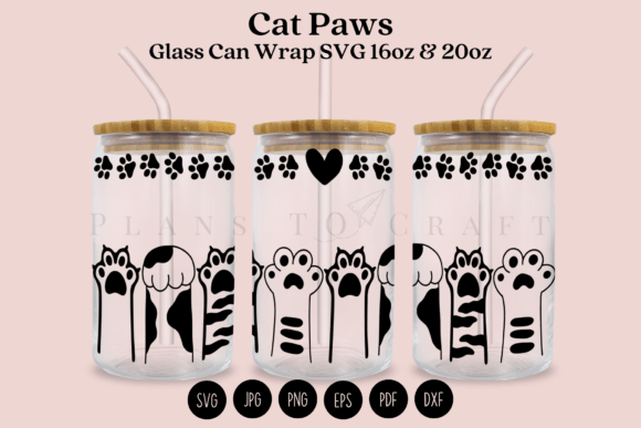 Cat Paws Libbey Beer Glass Can Wrap SVG Review