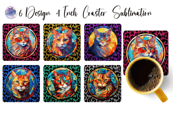 Cat Stained Glass Square Coaster Embroidery Review