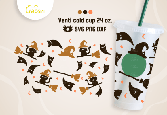 Cat Witch Venti Cold Cup 24oz SVG Review