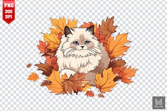 Cute Birman Cat in Autumn Clipart Review