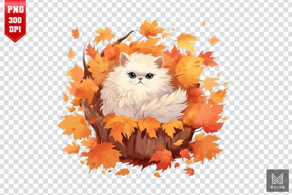 Cute Persian Cat in Autumn Clipart Review
