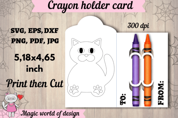Halloween Cat Coloring Crayon Holder