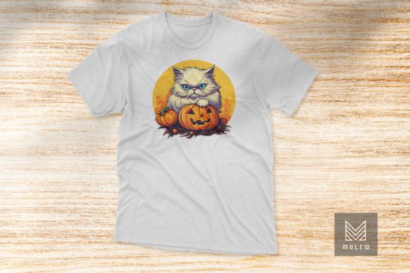 Persian Cat Halloween Embroidery Design