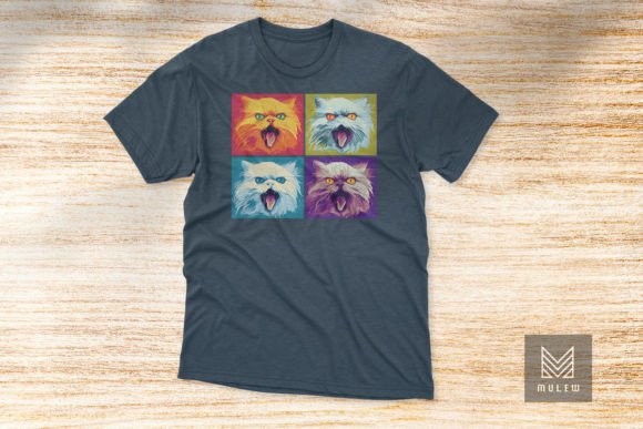 Pop Art Persian Cat T-shirt Design Review