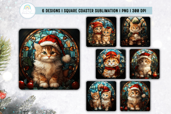 Stained Glass Christmas Kitten Coaster Embroidery Review