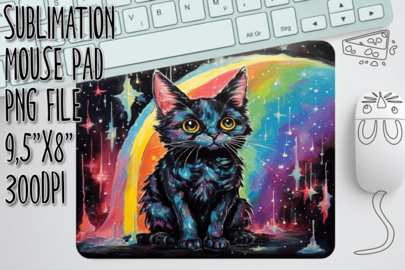 Whimsical Cat Mouse Pad Sublimation Art Review